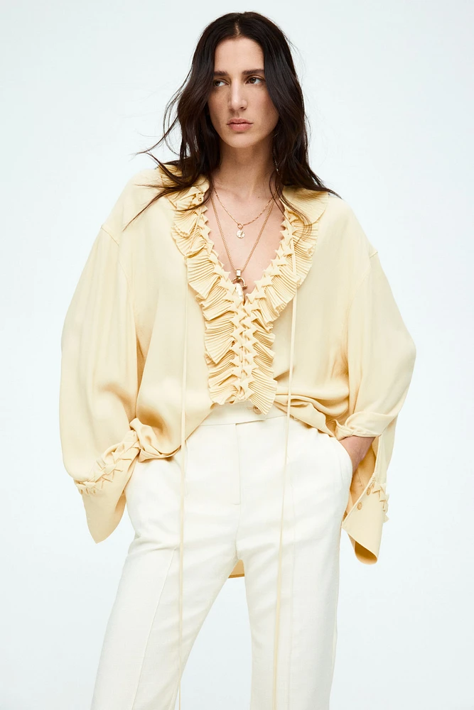 Flared Creased Pants