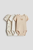 3-pack Cotton Bodysuits with Lap Shoulders
