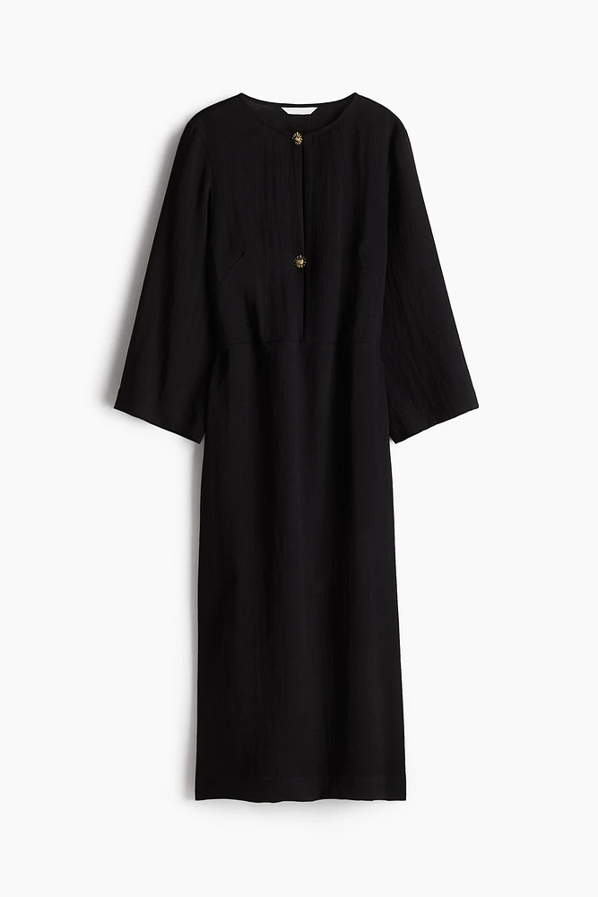 Long-Sleeved Midi Dress