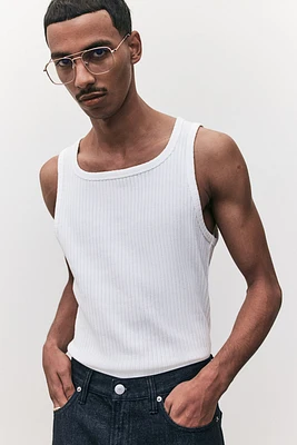 Slim-Fit Ribbed Tank Top