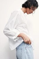 Blouse with Ladder Lace Insets