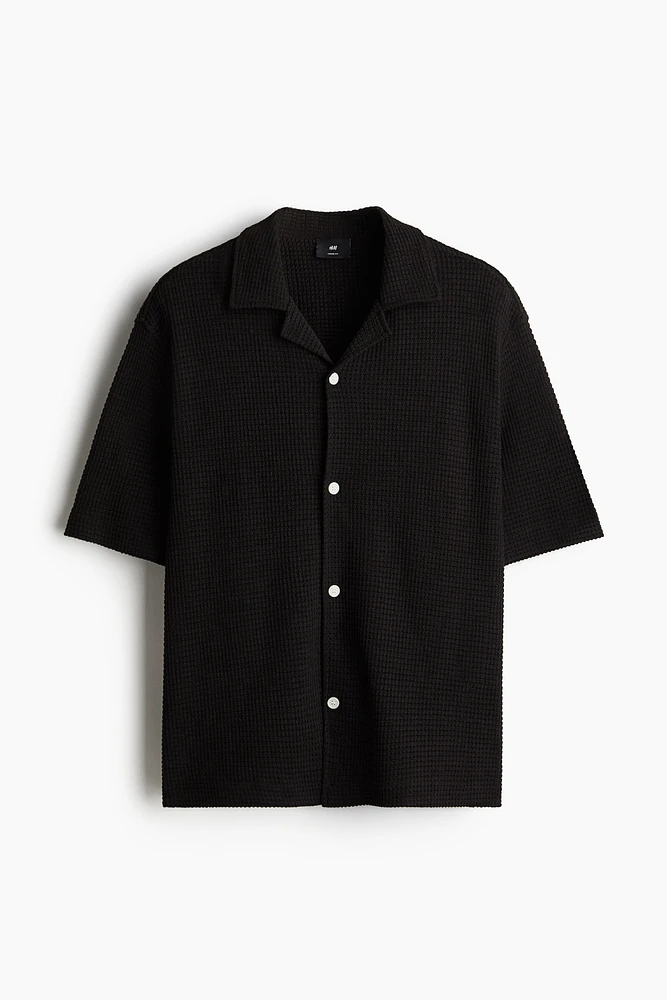 Loose-Fit Waffled Resort Shirt