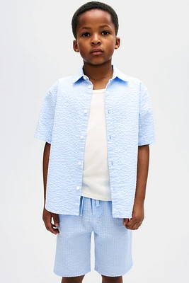 Cotton seersucker shorts