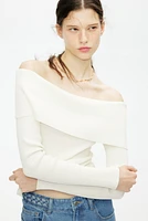 Rib-knit Off-the-shoulder Top