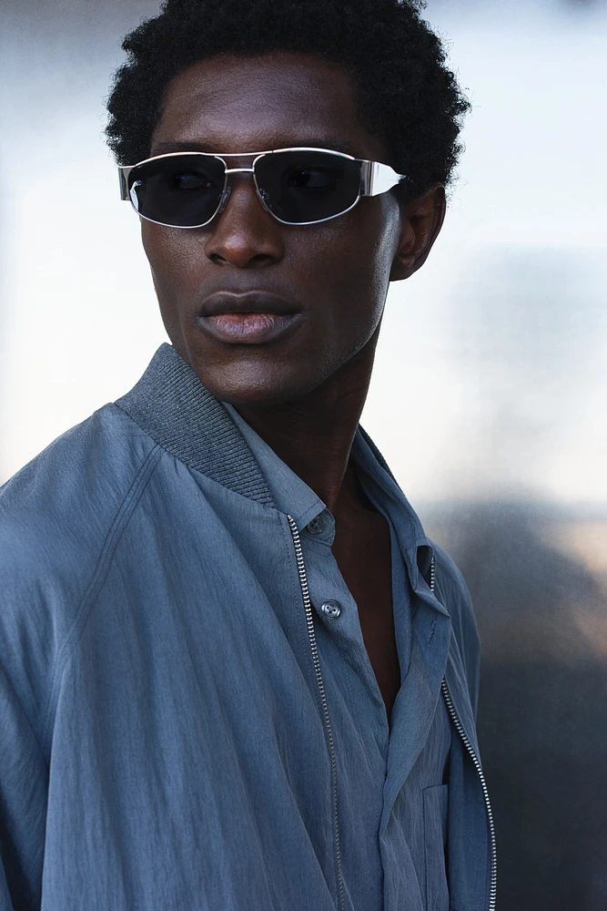 Blouson d'aviateur coupe classique lyocell mélangé
