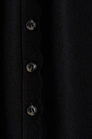 Scalloped Fine-Knit Cardigan