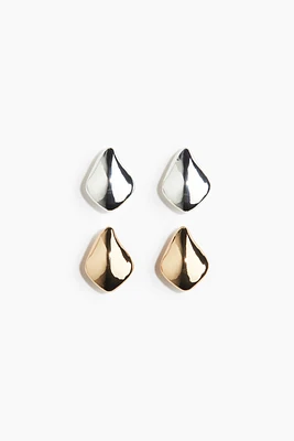 2 Pairs Dome Earrings