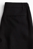 Knee-Length Linen-Blend Shorts