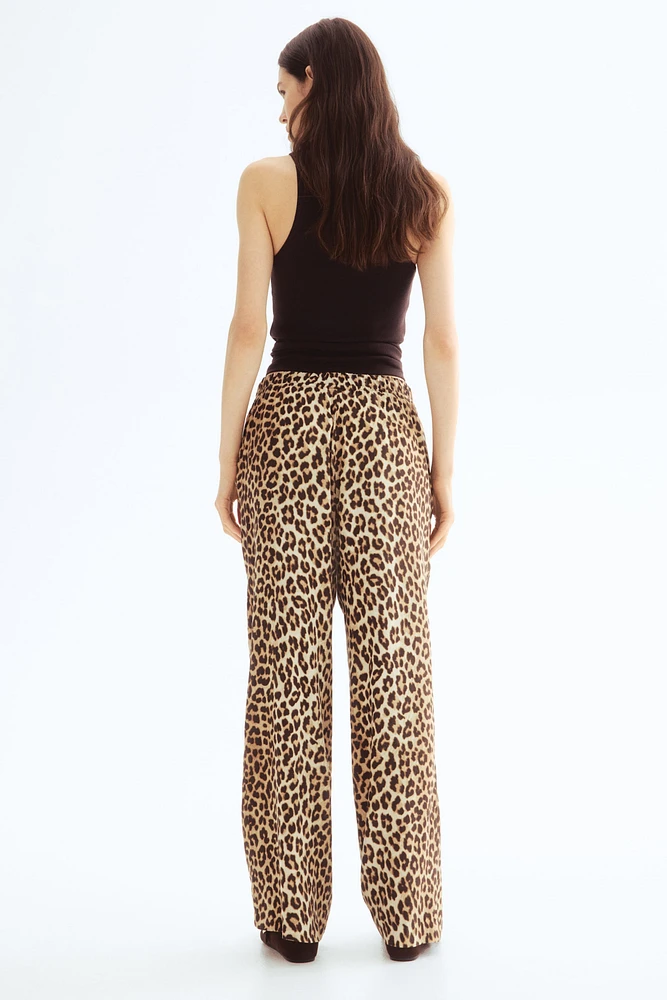 Wide-cut Pull-on Pants