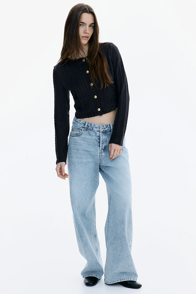 Cable-Knit-Look Cardigan