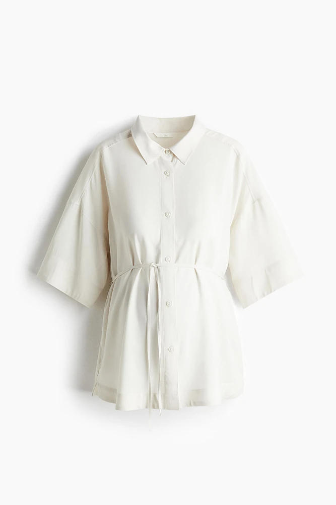MAMA Before & After Tie-Belt Shirt