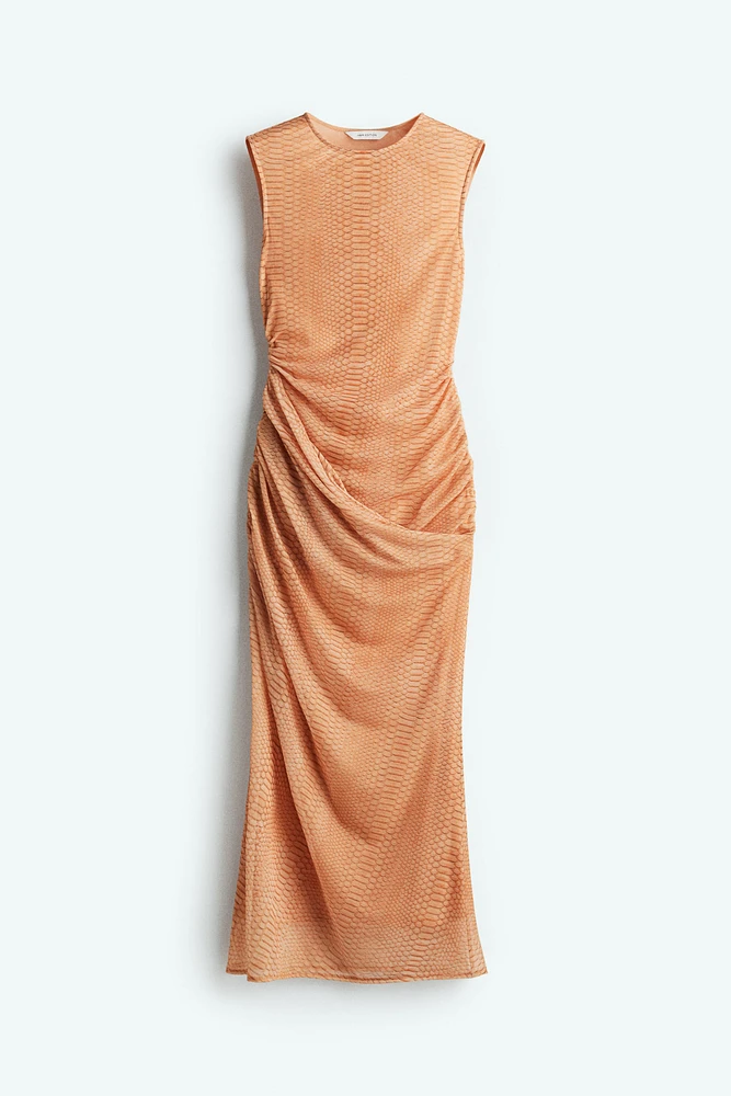 Draped Mesh Dress