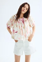 Balloon-Sleeved Blouse