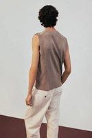 Regular-Fit Ribbed Sweater Vest