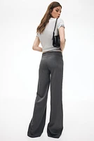 Wide-Leg Twill Pants