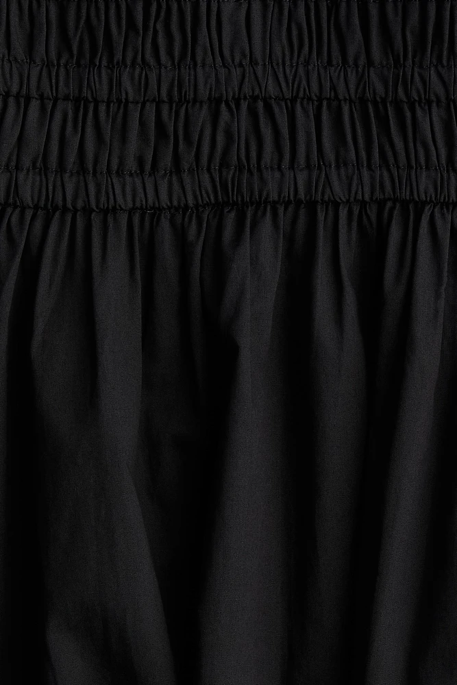 Cotton Dress with Smocked Waist
