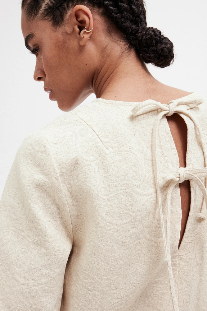 Tie-Detail Denim Dress