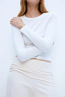 Foldover-Waist Jersey Pants