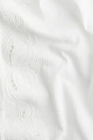 Pantalon large avec broderie anglaise