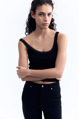 Lace-Trimmed Tank Top