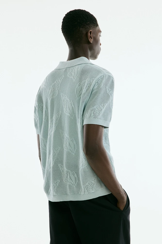 Regular-Fit Jacquard-Knit Resort Shirt