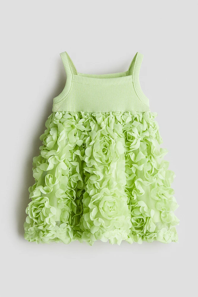 Floral-Appliqué Jersey Dress