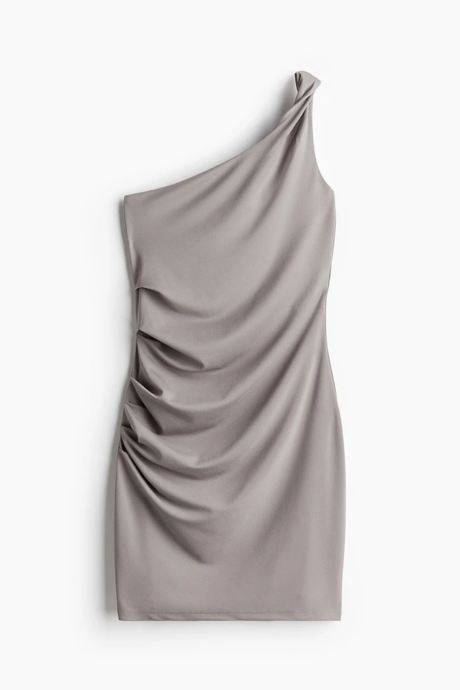 Draped One-shoulder Dress