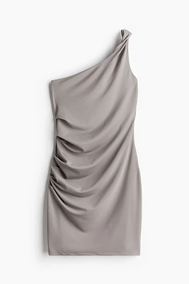 Draped One-shoulder Dress