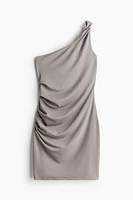 Draped One-shoulder Dress