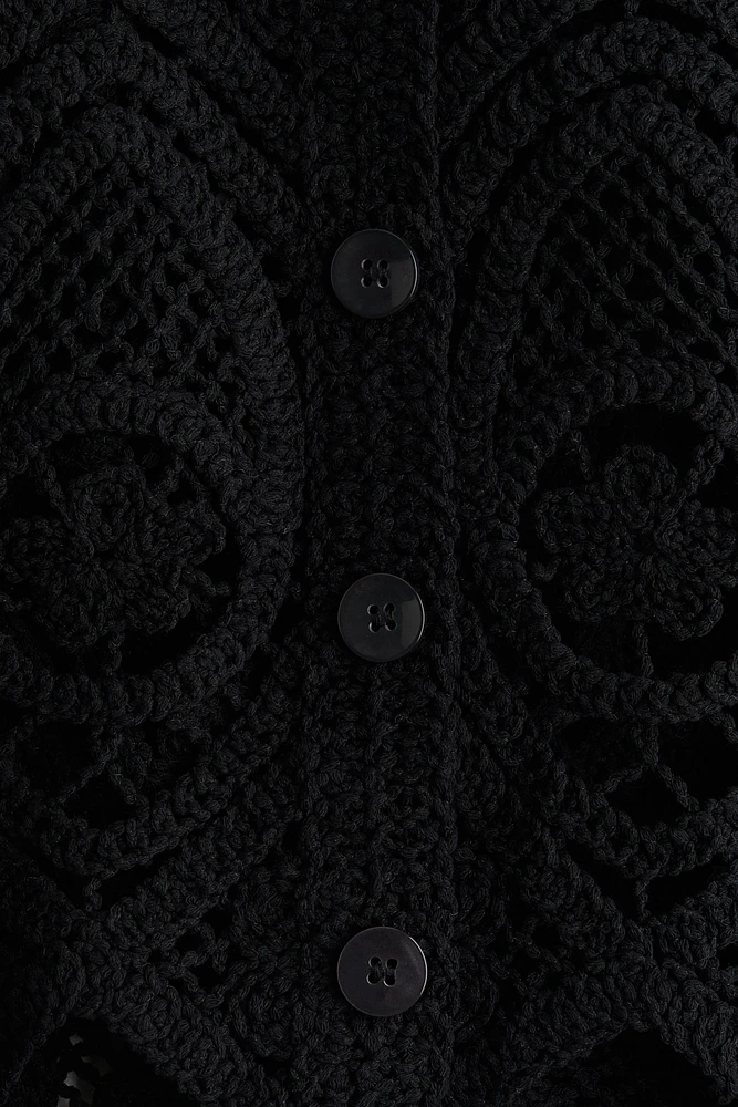 Crochet-Look Sweater Vest