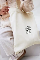 Print-Motif Cotton Tote Bag