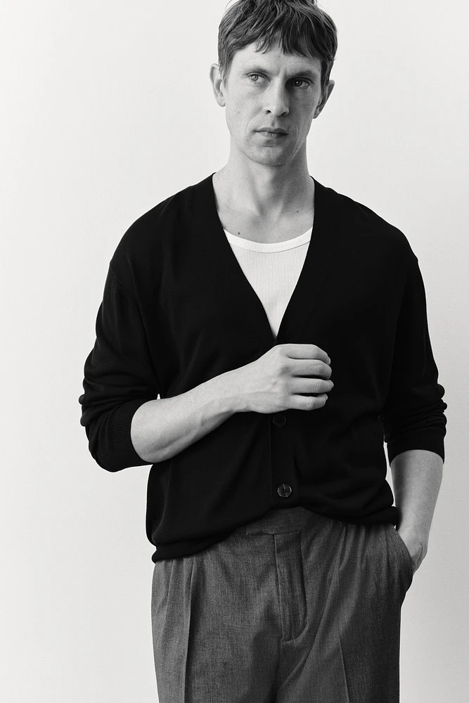 Regular Fit Fine-Knit Cardigan