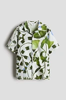 Chemise à col cubain en coton imprimé