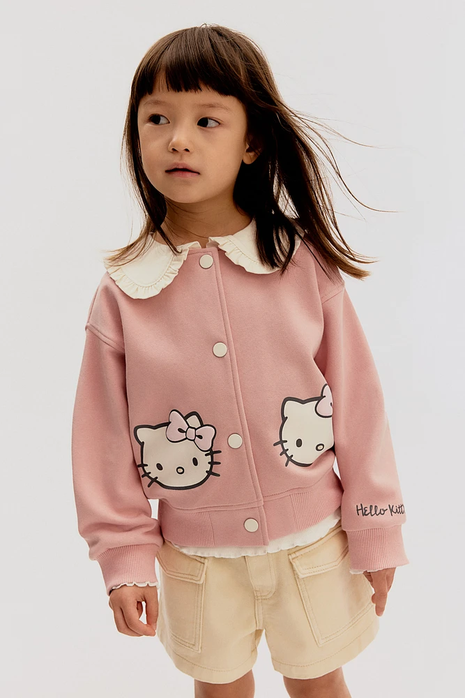 Printed Sweatshirt Cardigan