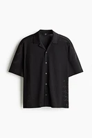 Loose-Fit Mesh Resort Shirt