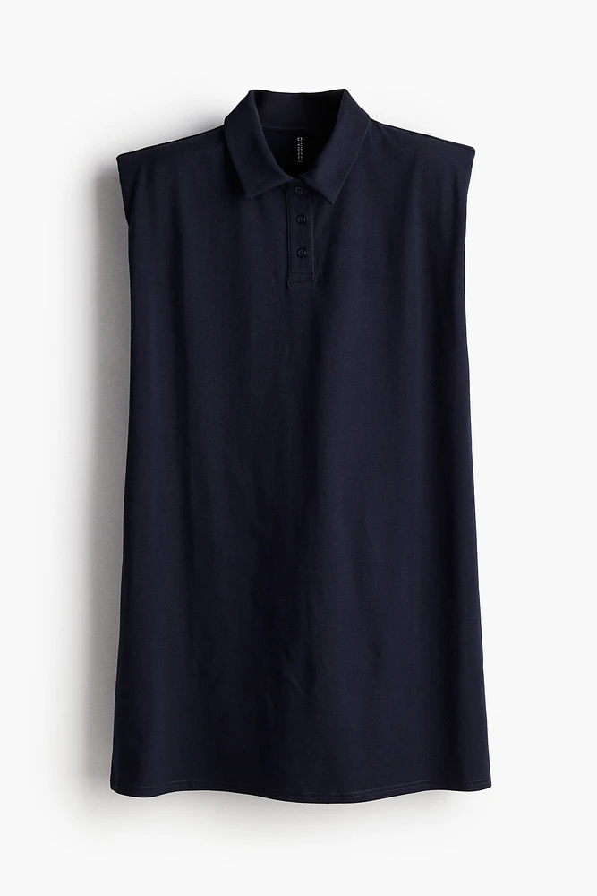 Shoulder-pad Polo Dress