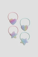4-Pack Appliquéd Hair Elastics