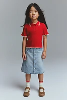 Rib-Knit Top with Collar