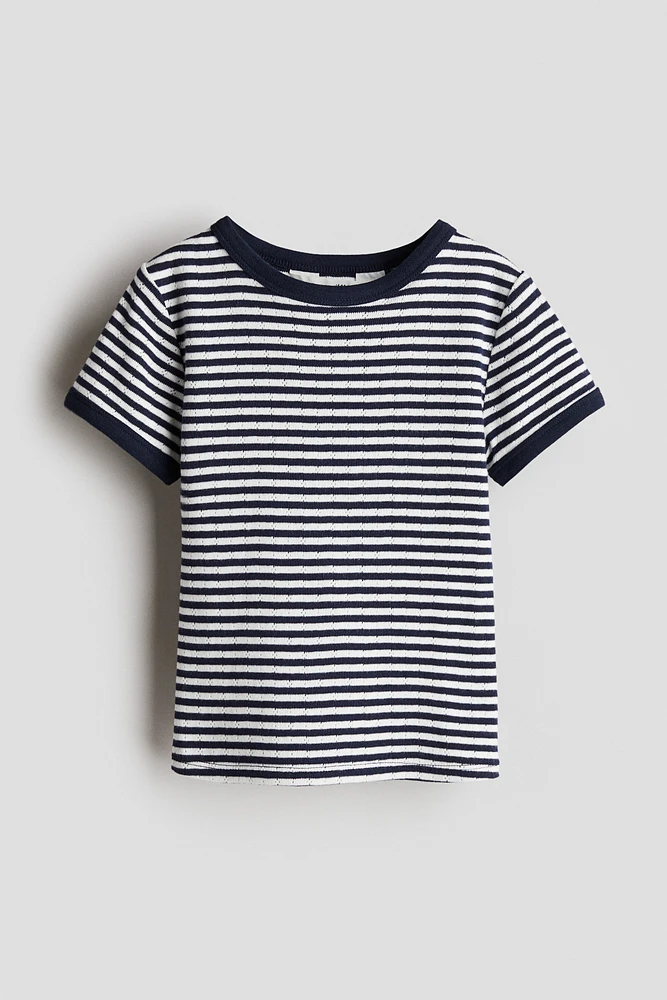 Short-Sleeved Pointelle Jersey Top