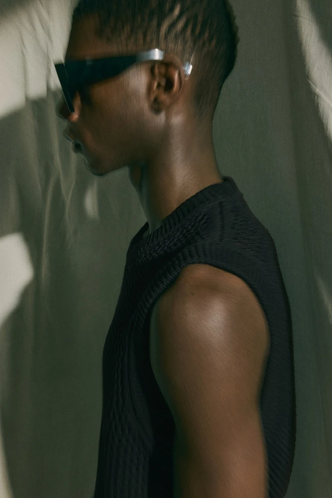 Regular Fit Pointelle-Knit Tank Top