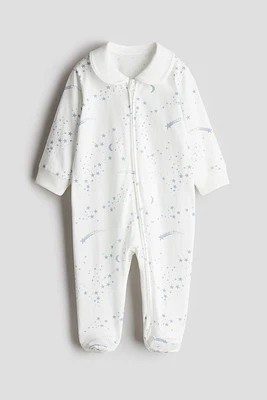 Pajama Jumpsuit with Collar