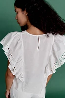 Blouse with Eyelet Embroidery