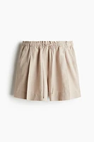 Linen-Blend Drawstring Shorts