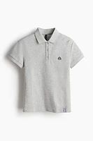 Embroidered-motif Piqué Polo Shirt
