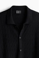 Regular Fit Pointelle-knit Shirt