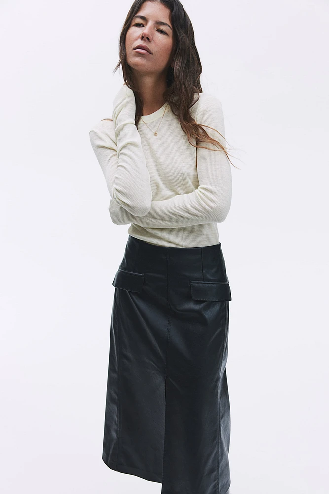 Rib-Knit Wool Top