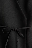 Tie-Detail Felted Coat
