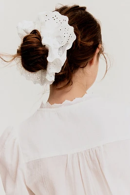 Eyelet-Embroidered Scrunchie