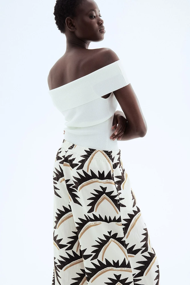 Pantalon large à taille élastique