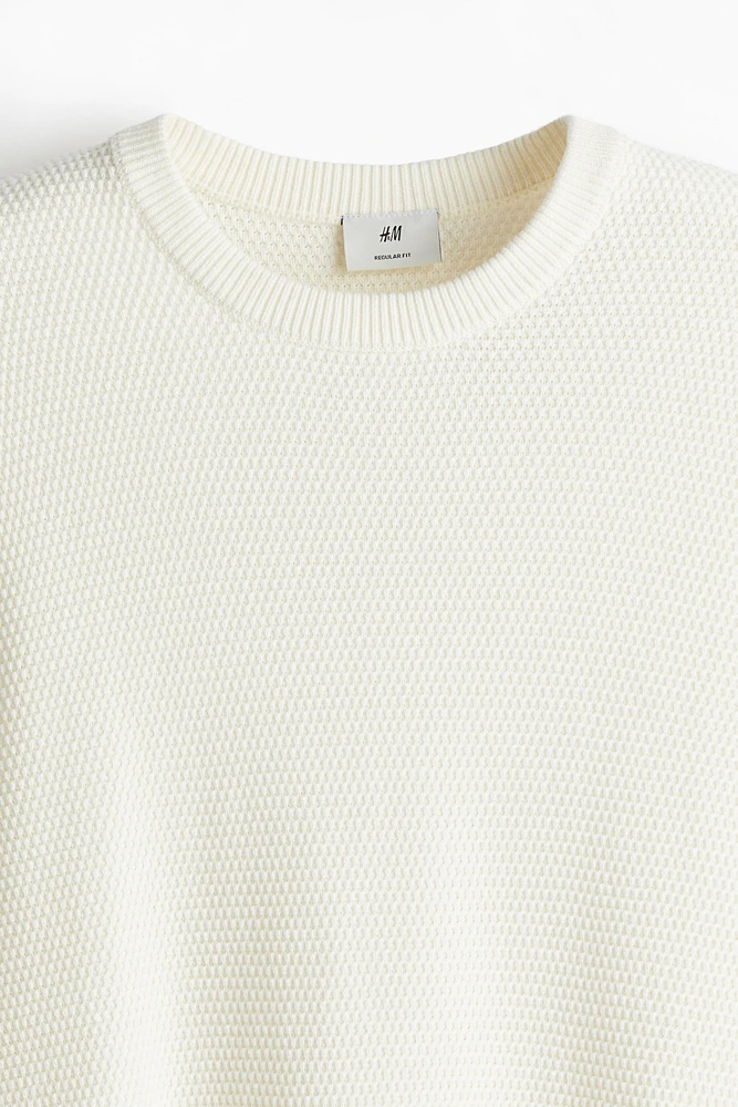 Regular Fit Waffled Sweater